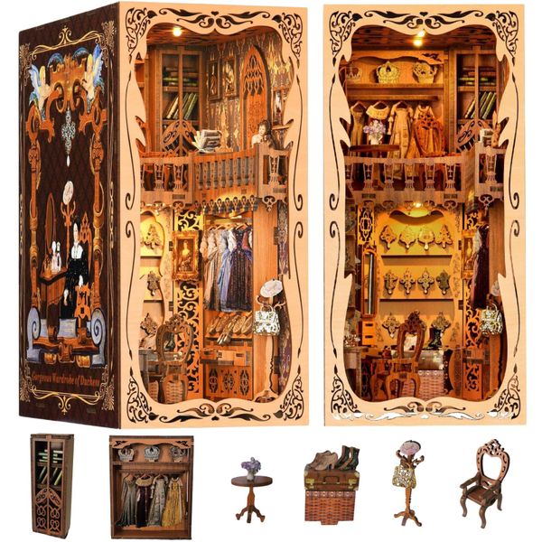 3D Wooden Booknook Kit - Duchess Wardrobe, 241 Piece, DIY Puzzle