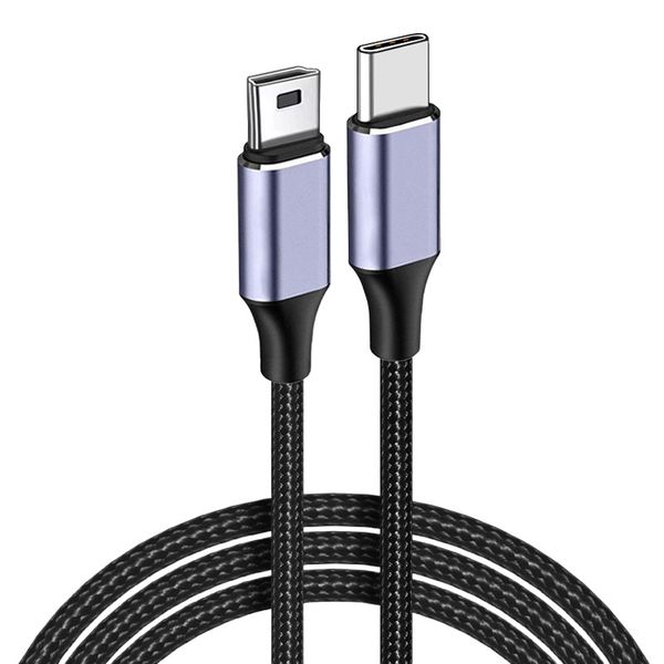 USB C to Mini USB Cable Mini-B 5-Pin to Type-C Data Charging Charger