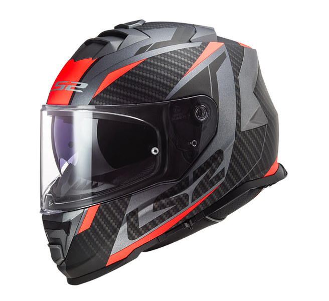 LS2 Storm Racer Matt Titanium/Flo Orange Helmet