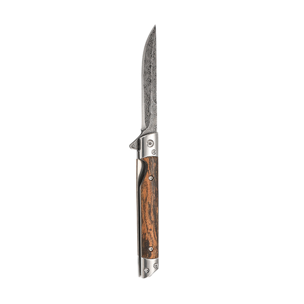 Small Folding Pocket Knife with Damascus Pattern