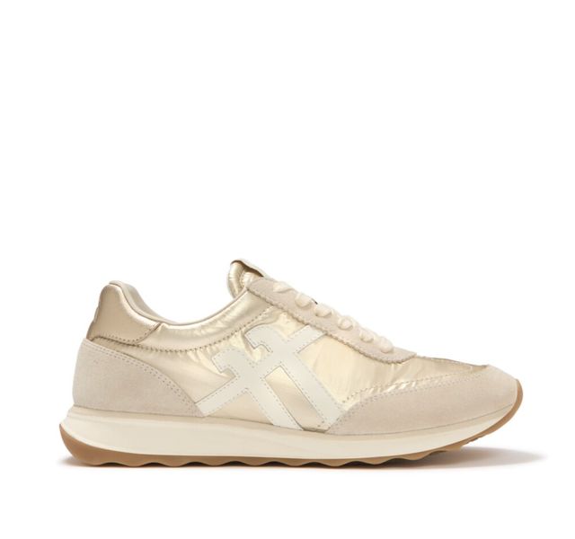 FitFlop Retro-Q FF Metallic Fabric/Suede Sneakers