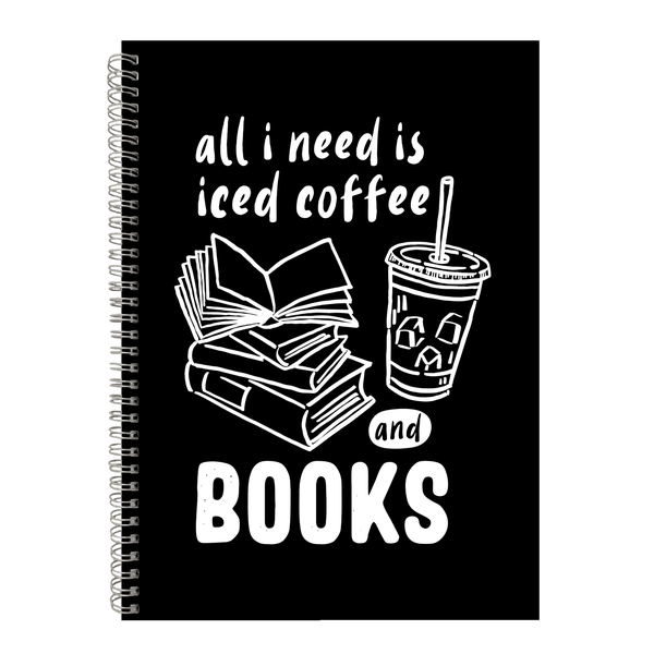 Coffee &amp; Books Writing Notepad Gift Idea for Book Readers A4 Notebook 402