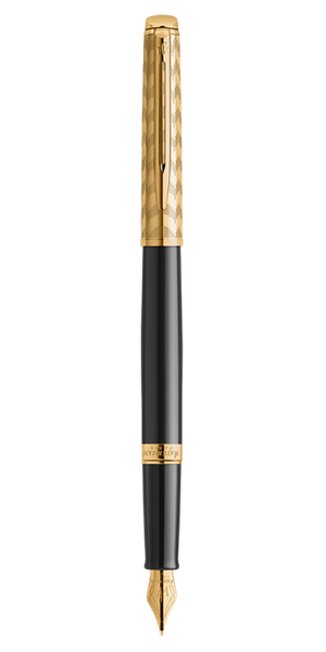 WATERMAN Hemisphere Opera Fountain Pen Deluxe Black Gold Trim