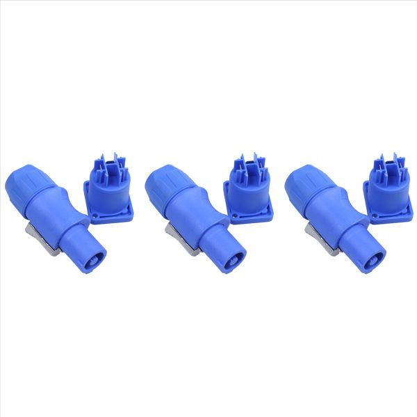 3 Set PowerCON Type A NAC3FCA+NAC3MPA-1 Chassis Plug Panel Connector