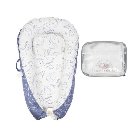 Organic Newborn Baby Lounger Portable Co-Sleeping Bassinet With Carry Bag Image