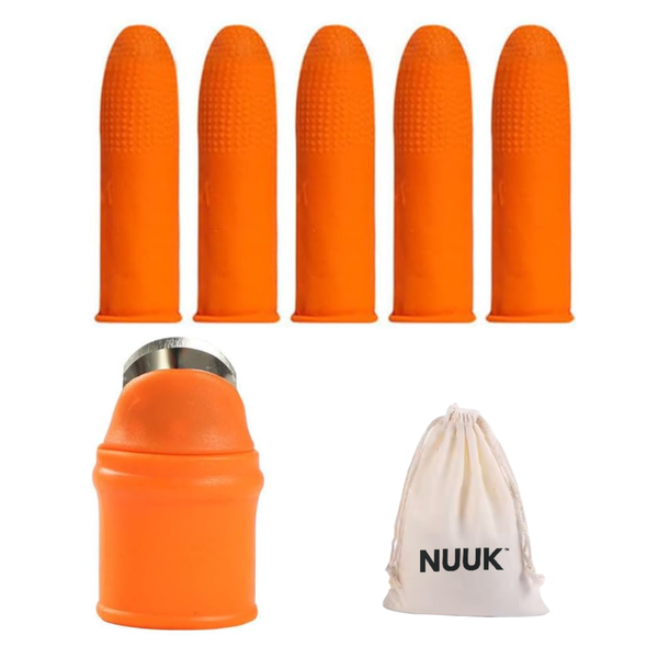 Gardening Thumb Cutter Set - 5 Finger Protectors &amp; Drawstring Bag
