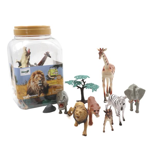 Planet Greenbean Wild Animals Playset Bucket: 40 Pieces