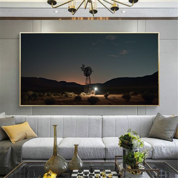 Canvas Wall Decor - Windmill in a Desert - 0049