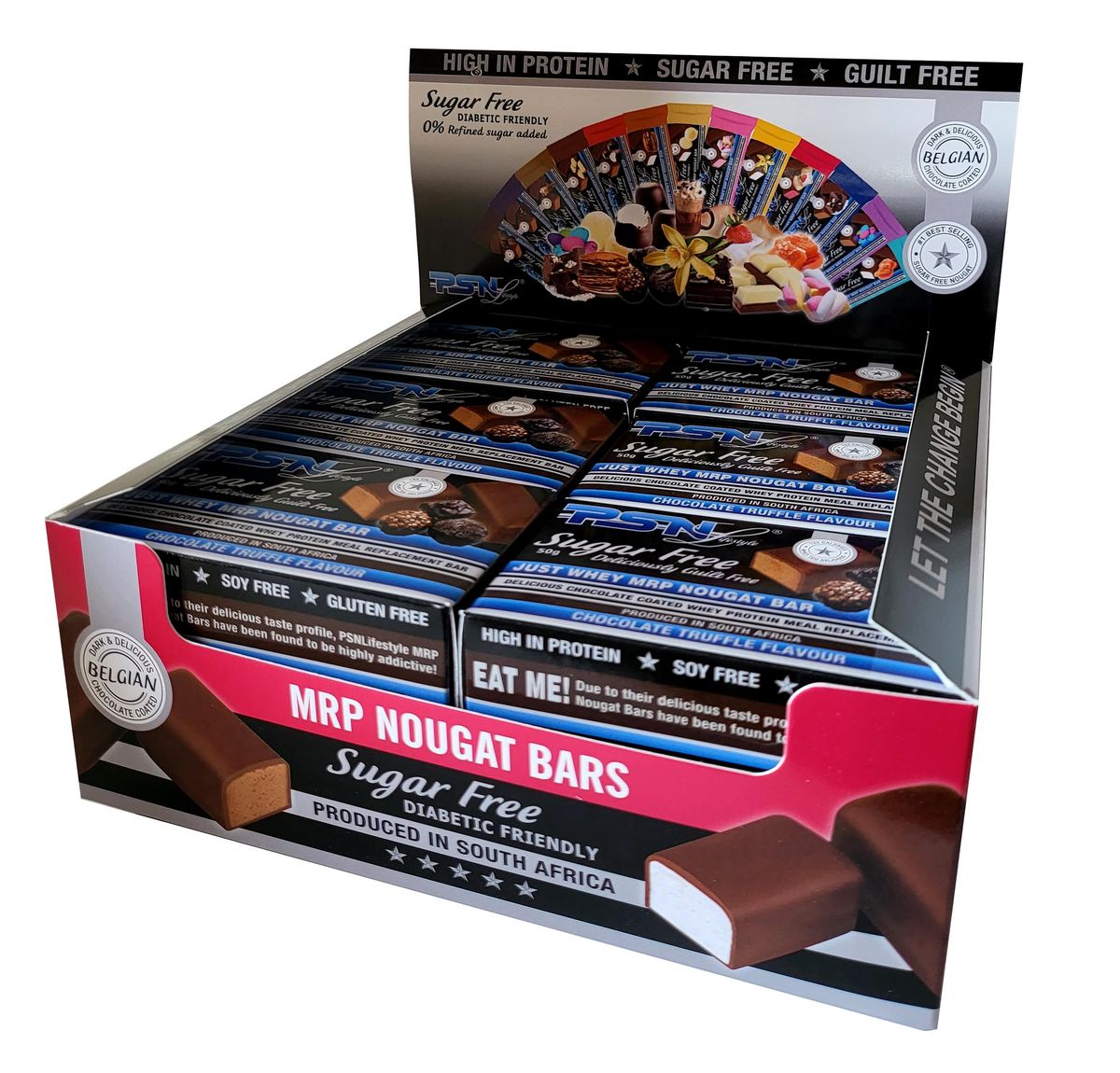 PSNLifestyle Sugar Free MRP Nougat Bars Chocolate Truffle 12EA