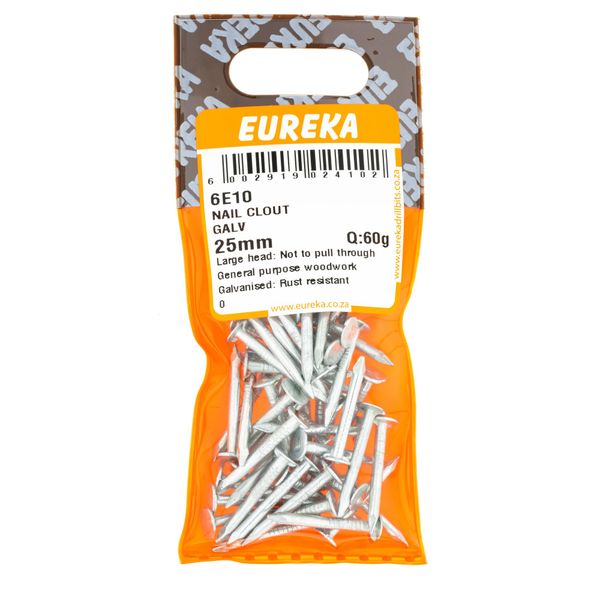 EUREKA Clout Nail Galvanised 25mm Q:60g 6E10
