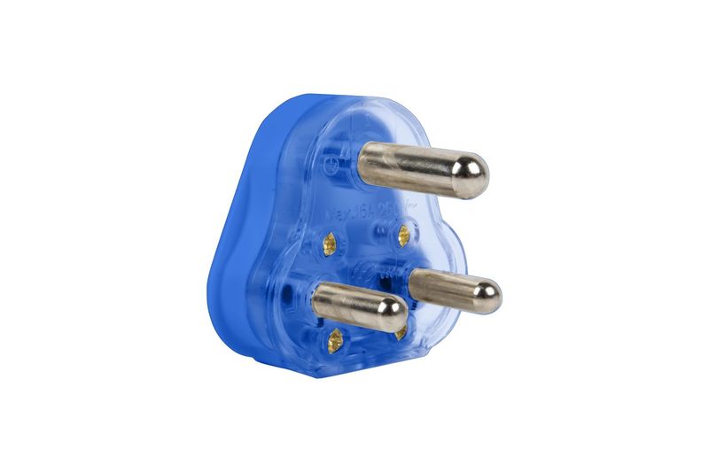 Electricmate 16 Amp Hollow Pin Plug Top Loose Blue