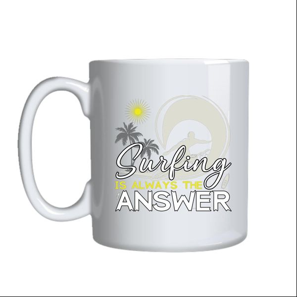 Surf Answer Coffee Mugs Trendy Surfing Lovers Graphic Birthday Present 037