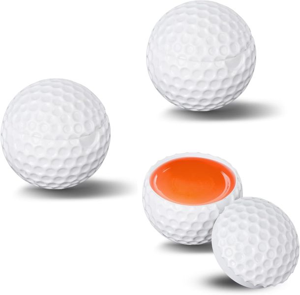 3Pack Mini Golf Ball Drink Cup Set, 2-ounce Funny Golf Ball Cup with Lid