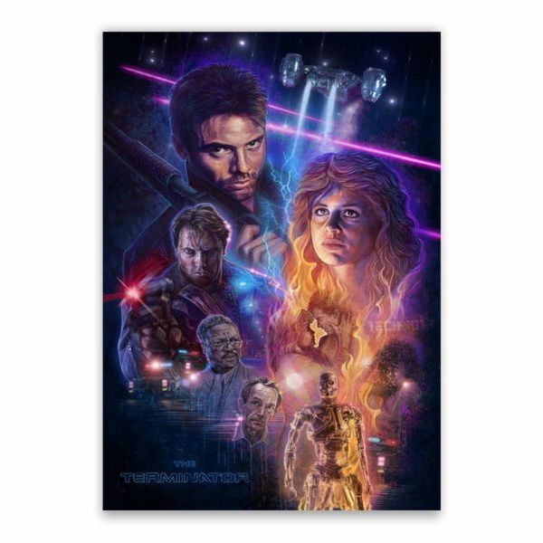 The Terminator Movie Cartoon Poster - A1