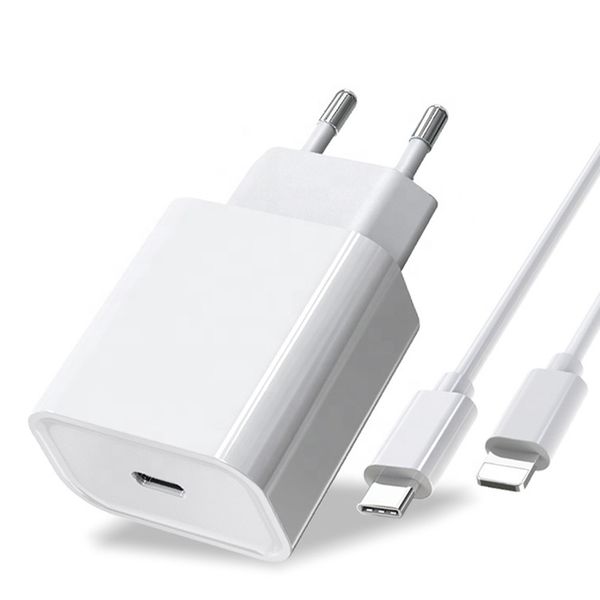 Fast Wall Charger (PD 20W-Type C) + Type C to Lightning Charging Cable - 1m