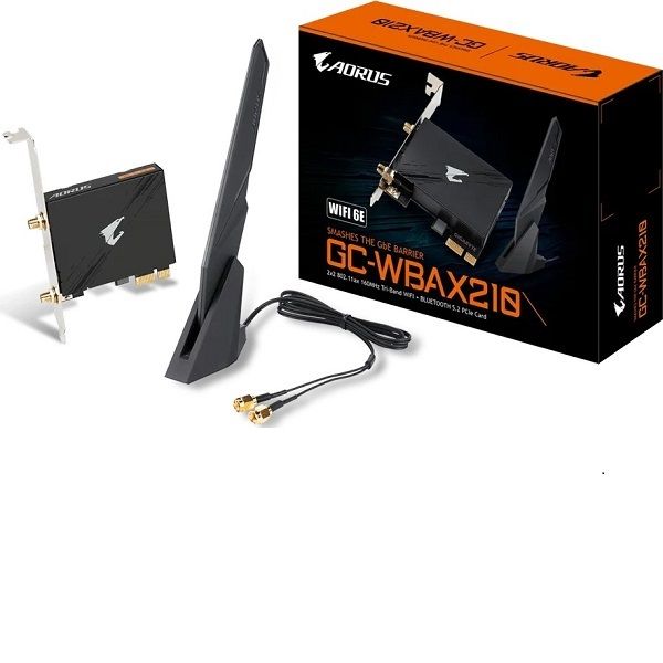 Gigabyte Wi-Fi 6E AX210 Tri-Band Wi-Fi and Bluetooth 5.2 PCIe Card