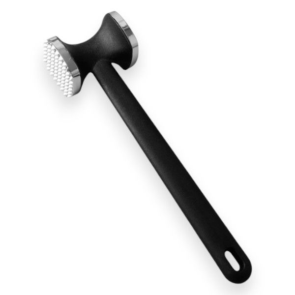 Stainless Steel Meat Tenderizer With Dual-Sided Design - Black &amp; Silver