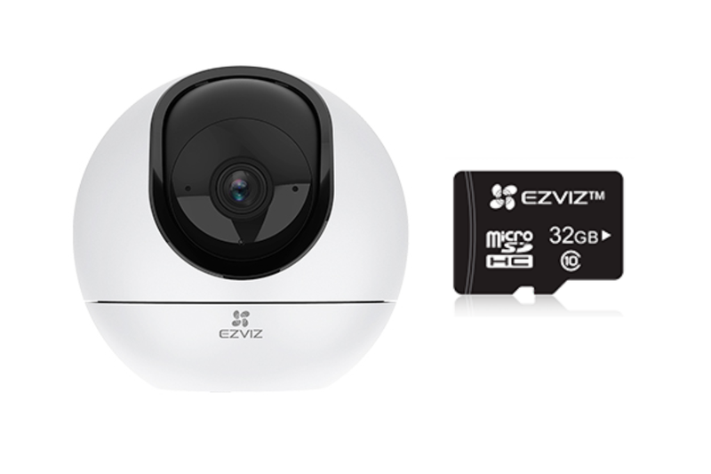 Ezviz C6 2K Indoor Smart Camera with AI Tracking &amp; 32GB SD Card Included