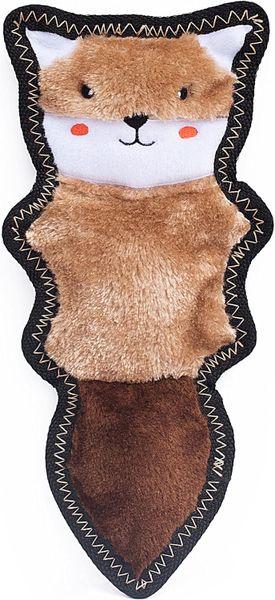 ZippyPaws Z-Stitch Skinny Peltz Durable Dog Toy With Squeakers - Chipmunk