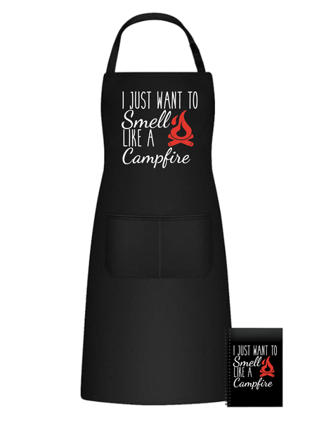 Fishing Camping Campfire Fun Kitchen Braai Apron - Smell Like a Campfire