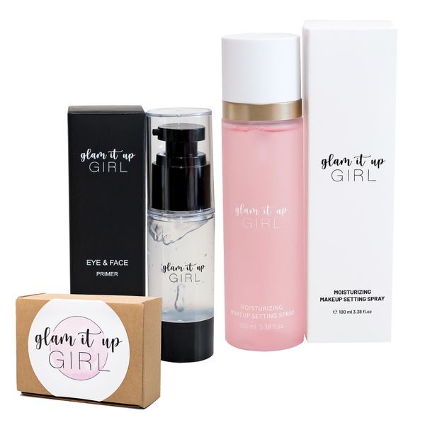 Glam It Up Girl Vegan Setting Spray &amp; Eye/Face Prime for Make-Up Combo