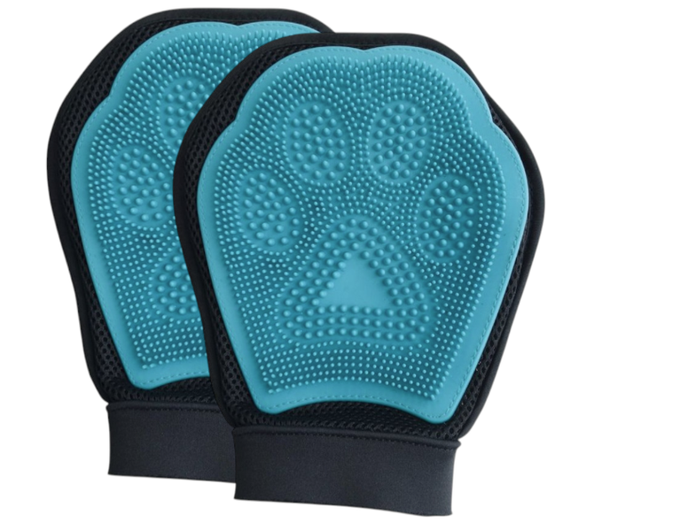 Pet Grooming Brush Mitt 2-Pack - Deshedding Glove for Dogs &amp; Cats