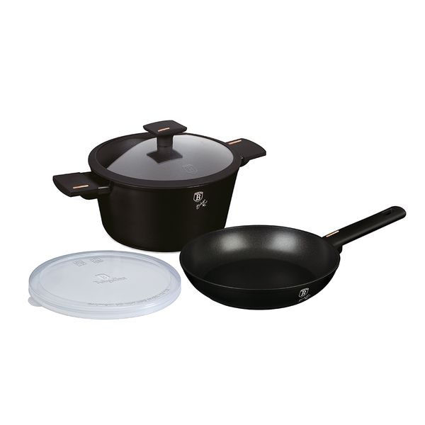 Berlinger Haus 4-Piece Marble Coating Smart Lid Cookware Set - Monaco