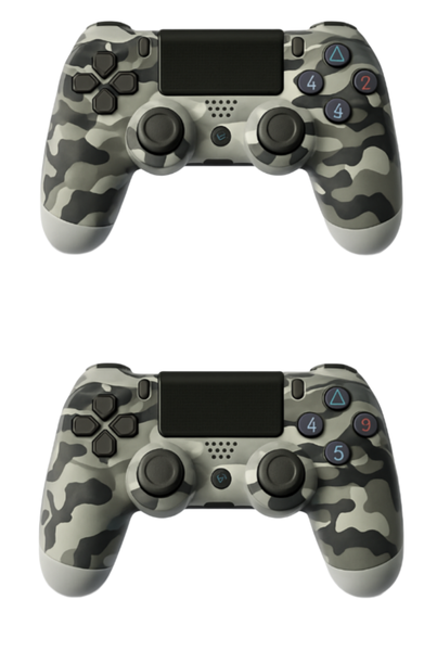 Grey Cameo Double Motor Vibration Controllers Generic Pack of 2 Compatible with PS4