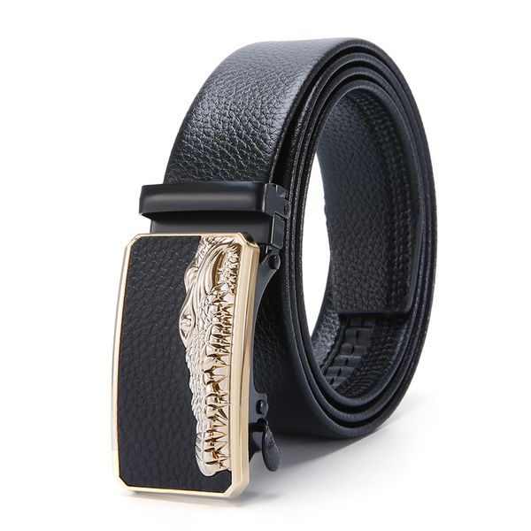 Crocodile Head Decorative Buckle Men's Belt Automatic Buckle Holiday Gift