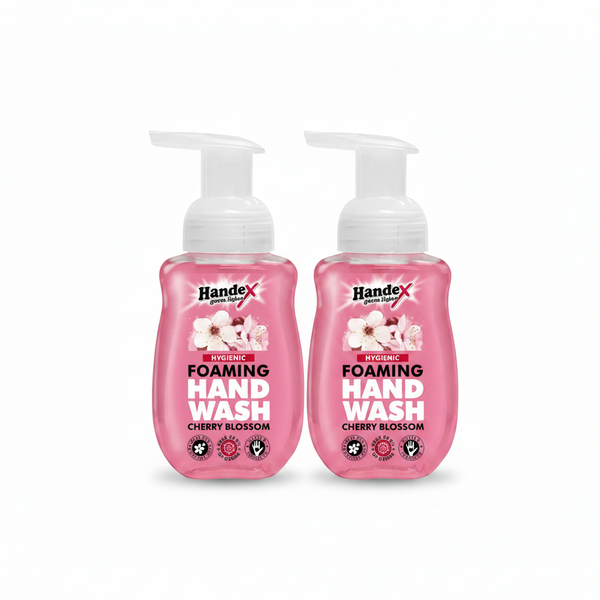 Handex Foaming Hand Wash Cherry Blossom 250ml - Kills 99.9% Germs - 2 Pack