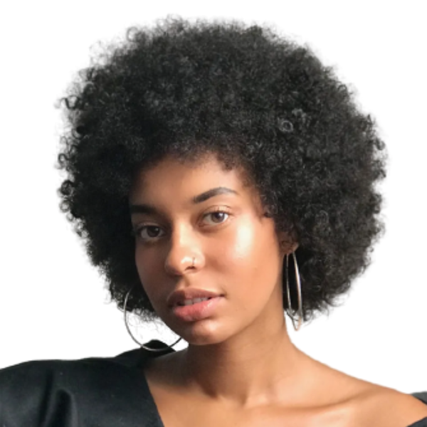 Brazilian Hair Fringe Wig, Short Afro Kinky Fringe Wig
