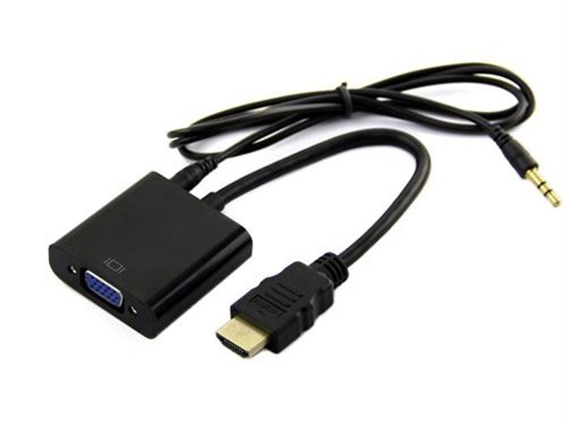 PTech VGA To HDMI Converter - VGA + Audio In Adapter