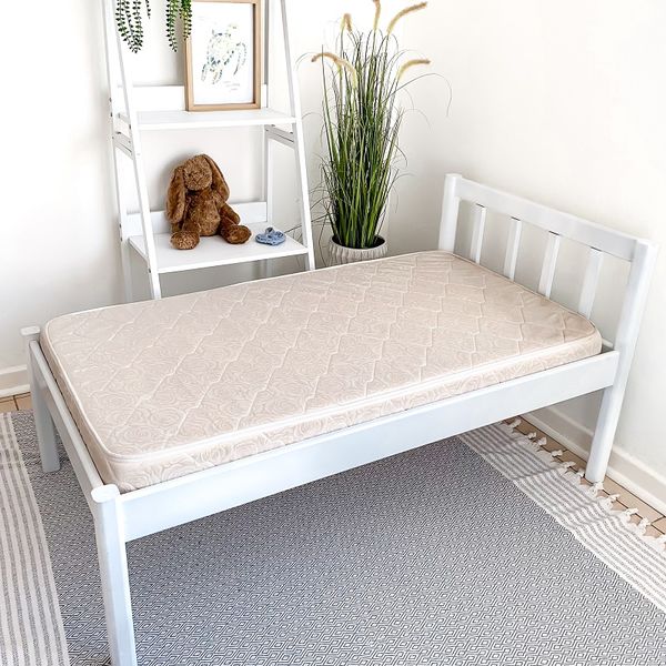 Just For Kids Intermediary Toddler Bed With Mattress - No Rails White