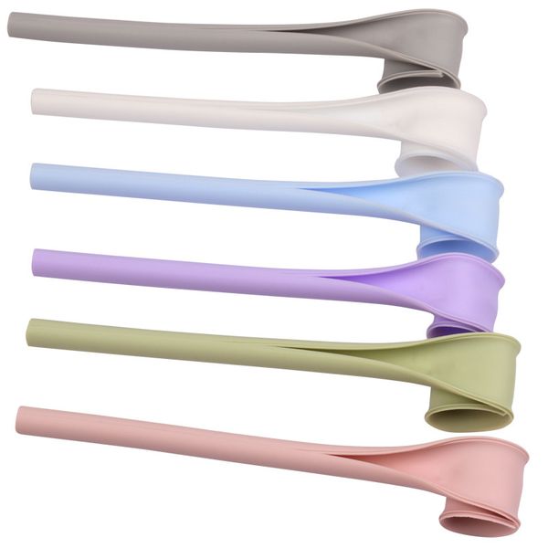6Piece Reusable Silicone Straws With Snap Open Design, Fit Hot/Cold Drinks.