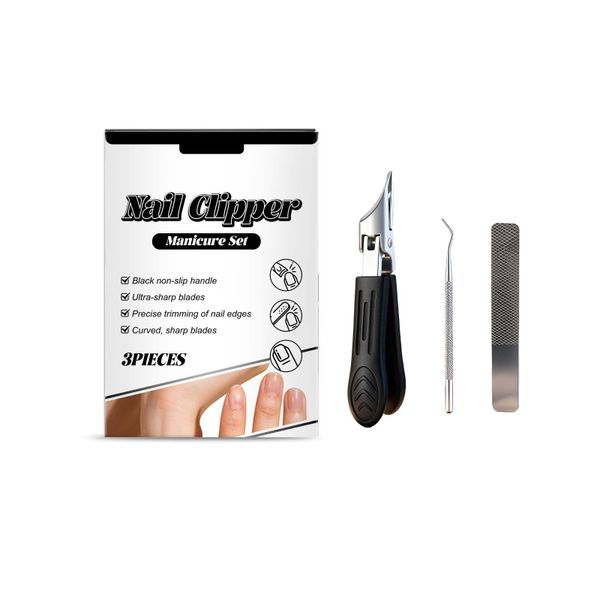 3-in-1 Stainless Steel Nail Care Set with Ergonomic Grip &amp; Sharp Blades