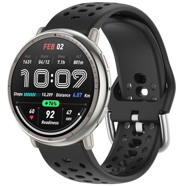 20mm Width vent hole Silicone Elastic Bands Compatible with Amazfit Active2