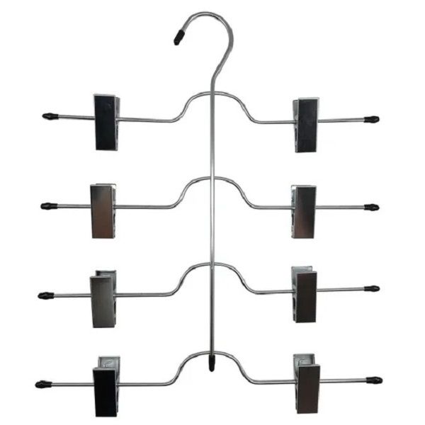 Metal Skirt Hanger with Hooks for 4 Skirts