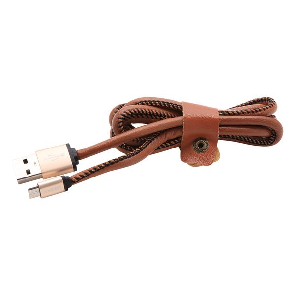 iBesky B1385 Micro USB Handmade Leather 2.4A Quick Charge &amp; Data Cable 1M
