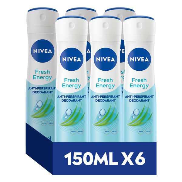 NIVEA Fresh Energy Anti-perspirant Deodorant Spray, 6x150ml