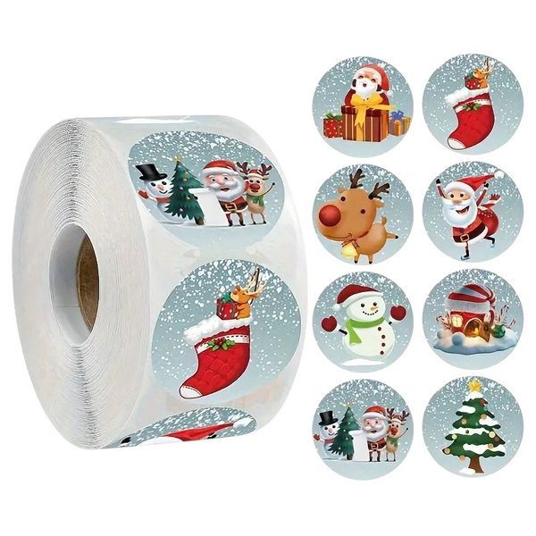 500 Pcs/Roll Adorable Christmas Stickers