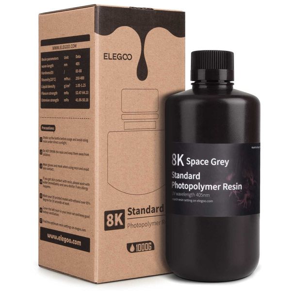 ELEGOO 8K Standard Photopolymer Resin 1kg Space Grey
