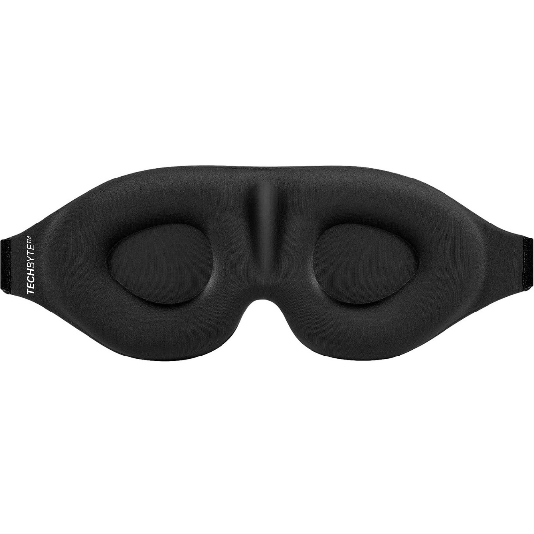 TechByte Sleep Eye Mask - 3D Memory Foam/100% Light Blocking/Zero Pressure