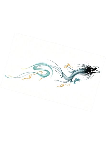 1 Piece - Artistic Mythical Dragon Design Temporary Tattoo - Multicolour