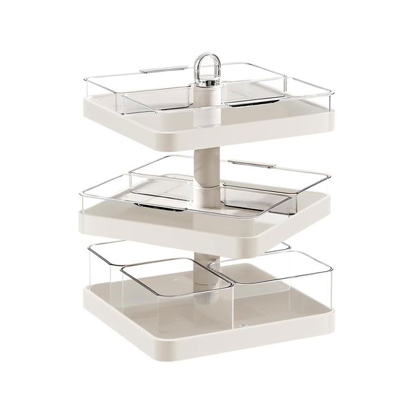 3 Tier Clear Tray Rotating for Fruit Dessert Snack Serving