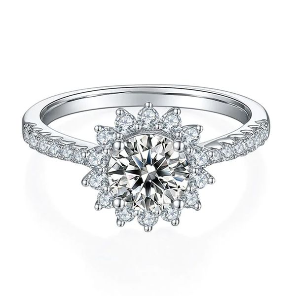 Colton James Premium 1.0ct Moissanite Engagement Ring - Round Cut Protea