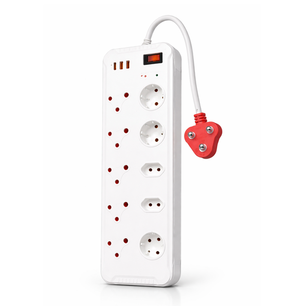 10-Way Power Strip with Surge Protection 3500W Extension Lead with Switch