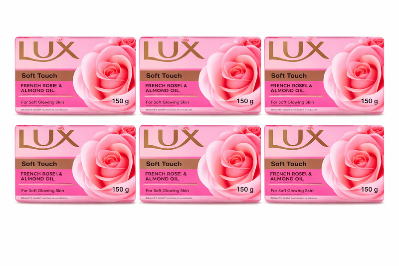 Lux Soft Touch Beauty Soap French Rose Almond Oil 150g 6 Pack