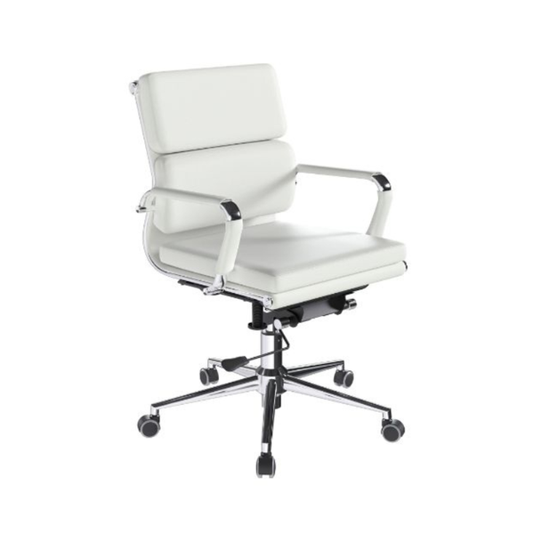 Lorah White Mid-Back Office Chair