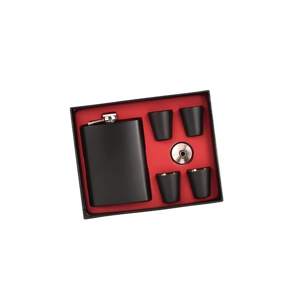240ml Stainless Steel Hip Flask With 4 Shot Glasses
