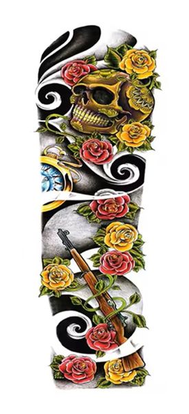 Large Temporary Tattoo - Full Arm/ Sleeve/ Thigh/ Back - Dragon Rider Blue